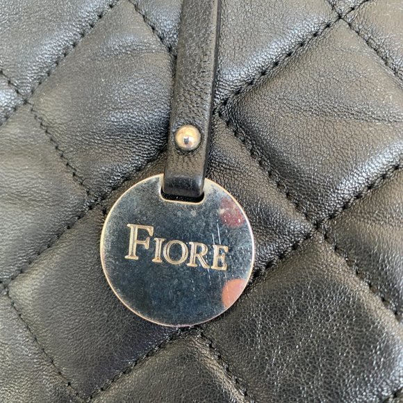 FIORE shoulder black genuine leather bag Italy - Picture 4 of 12